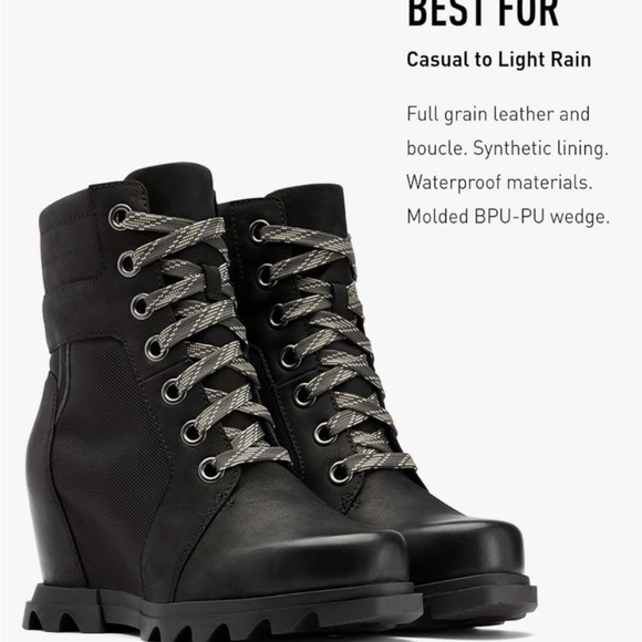 Sorel Joan Of Arctic Wedge III Lexie Boots Black Waterproof Lace Up Ankle 7.5 - Picture 17 of 17